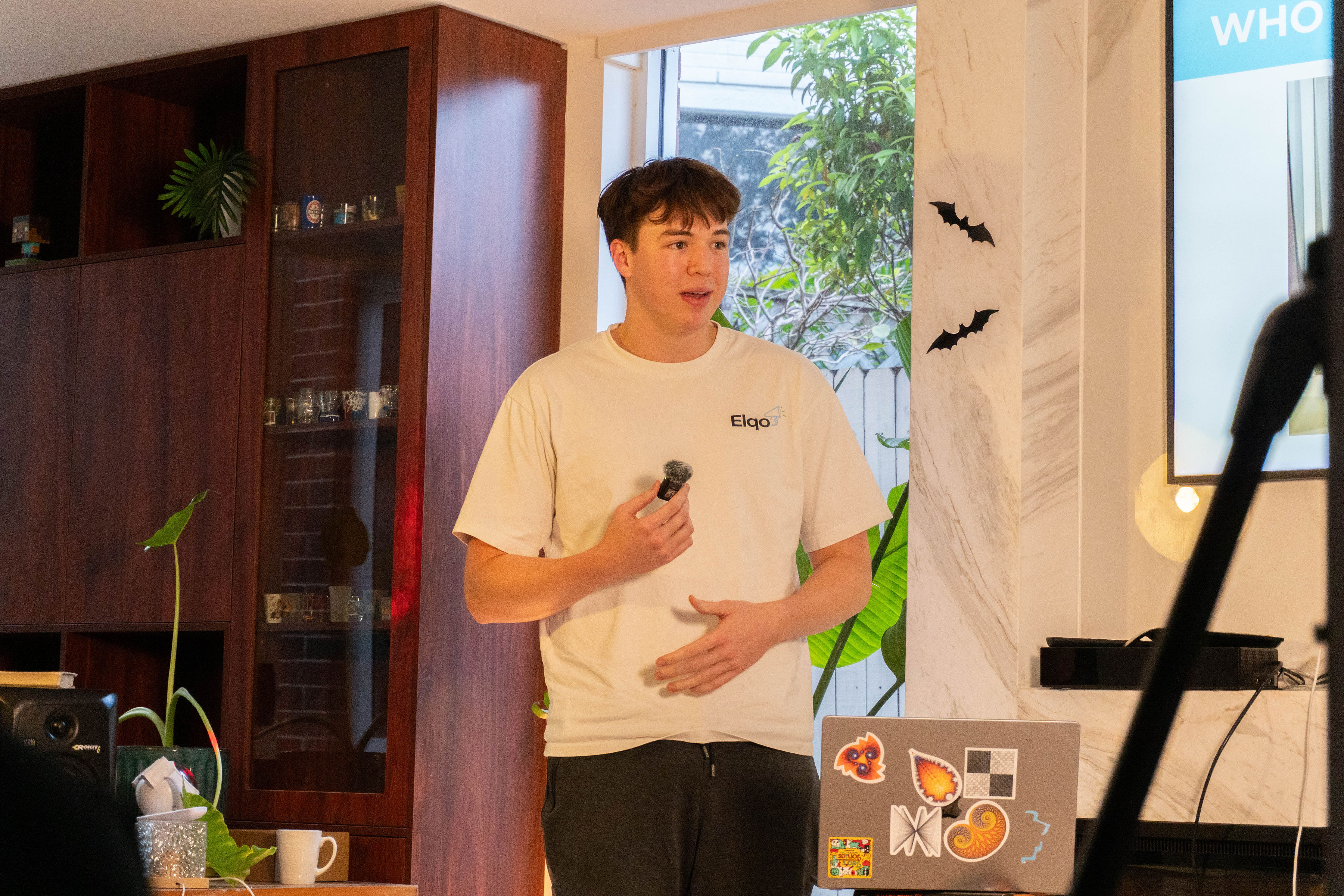 William presenting at demo day.